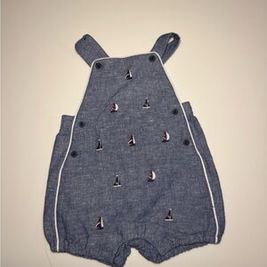 Janie and Jack Sailboat Embroidered Baby Romper